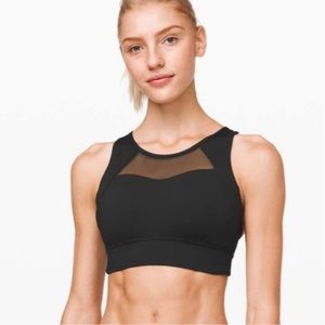 Lululemon breathe it in black mesh sports bra